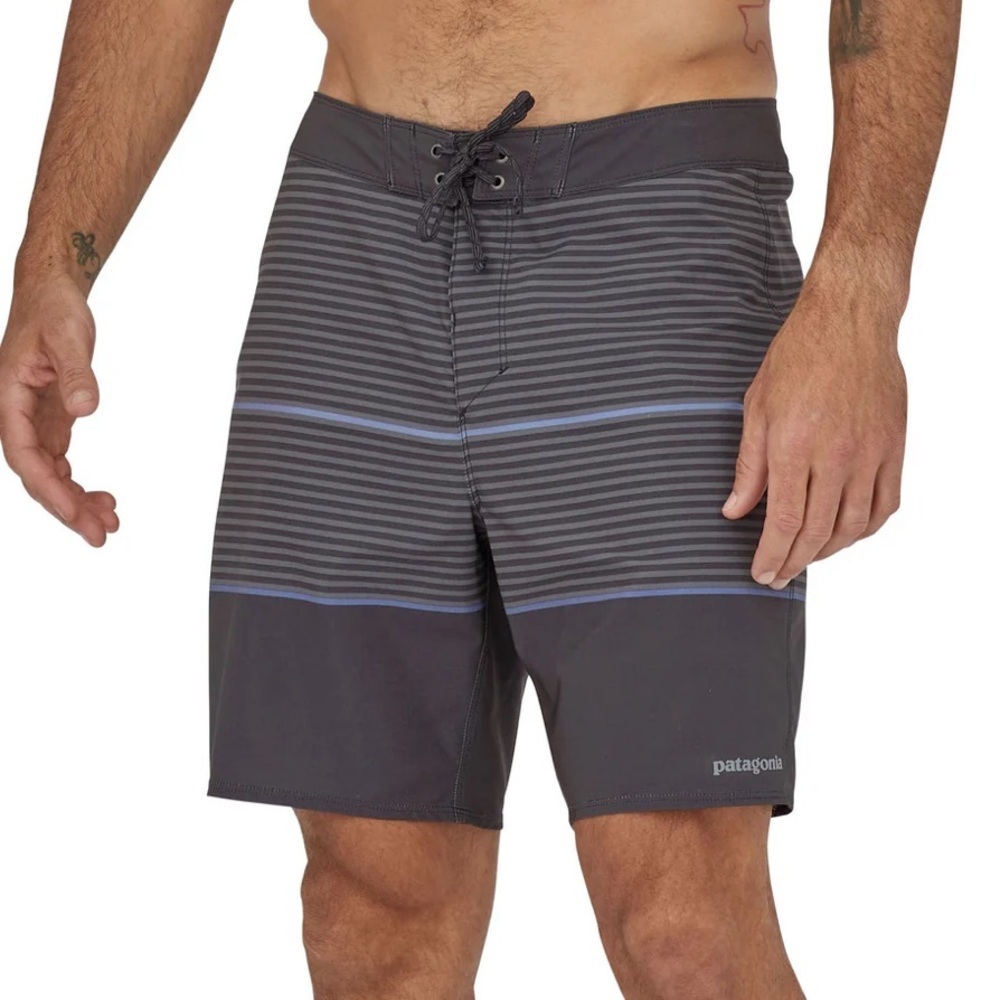 Patagonia Men's Hydropeak Boardshorts - 18" - Olivas Stripe: Ink Black